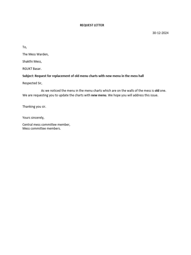 Request Letter | PDF