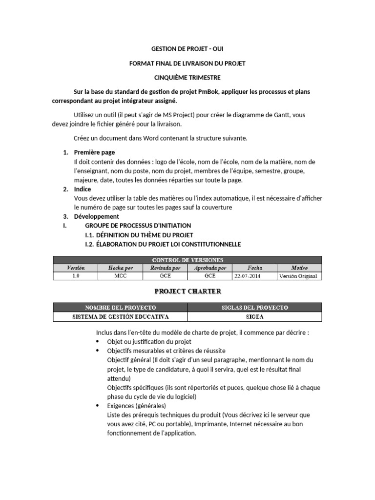 Gestion de Projet : Guide de Livraison | PDF | Gestion de projet ...