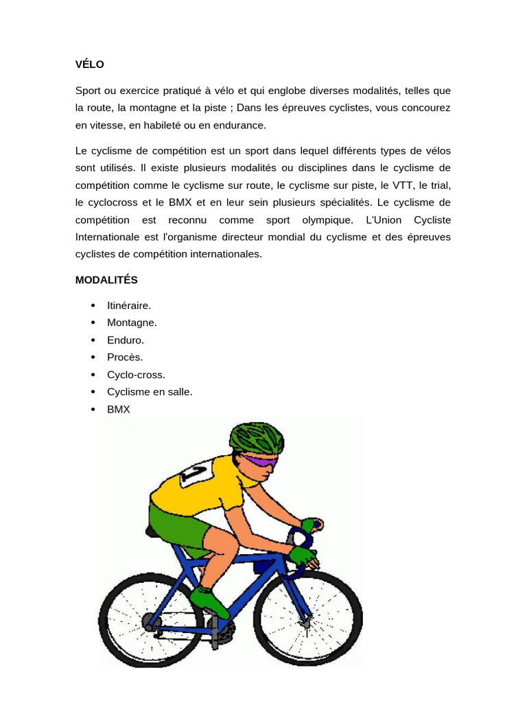 Les Modalités du Cyclisme Compétitif | PDF