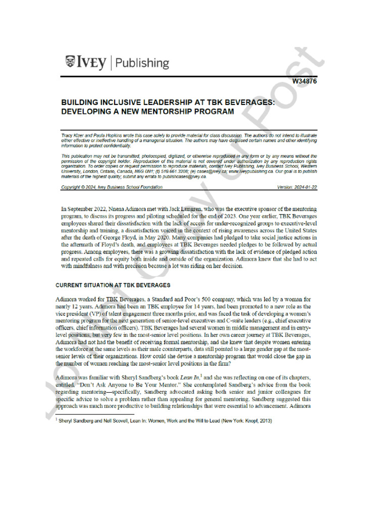 TBK Beverages - Student | PDF