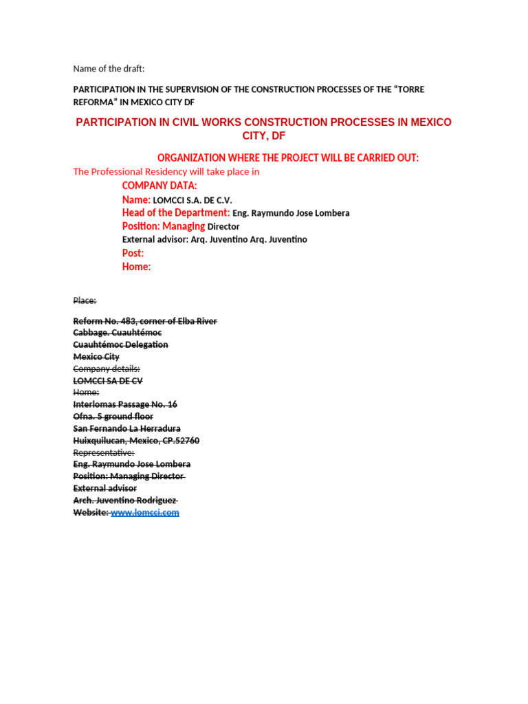 Preliminary Project of Civil Engineering | PDF | Methodology | Information