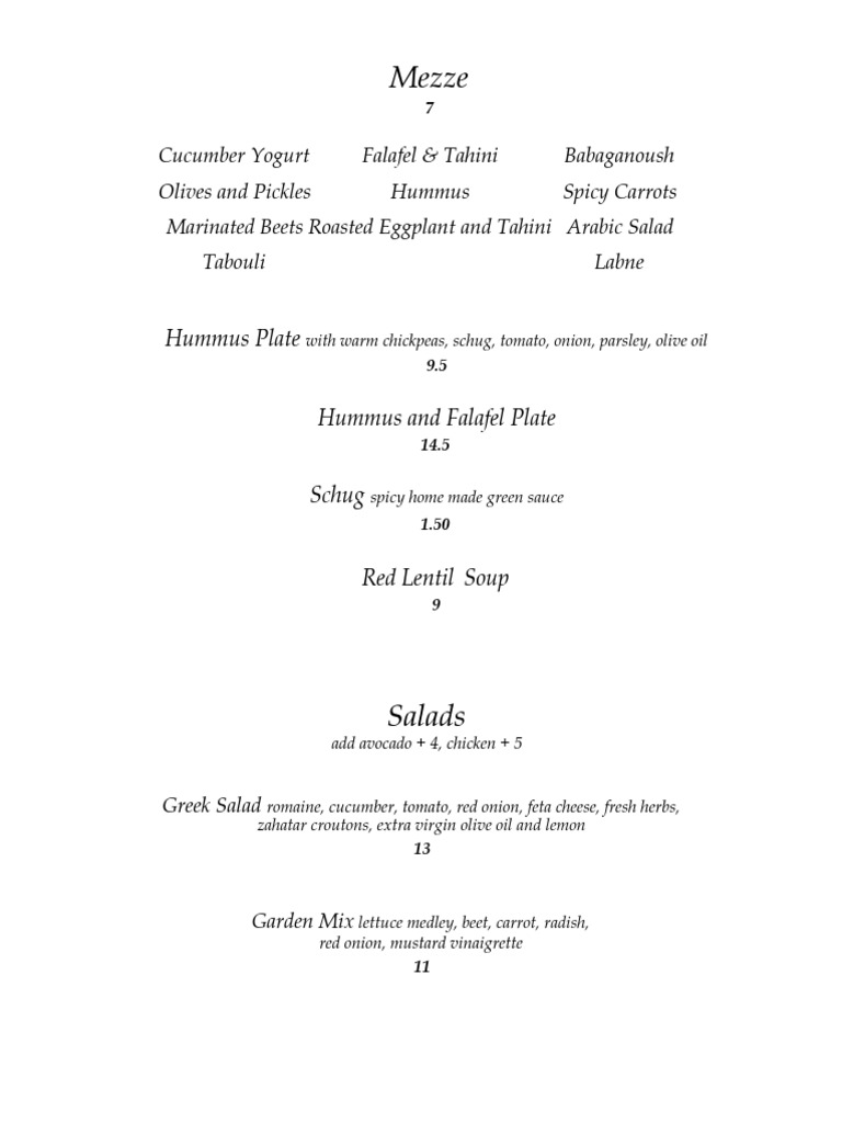Menu | PDF