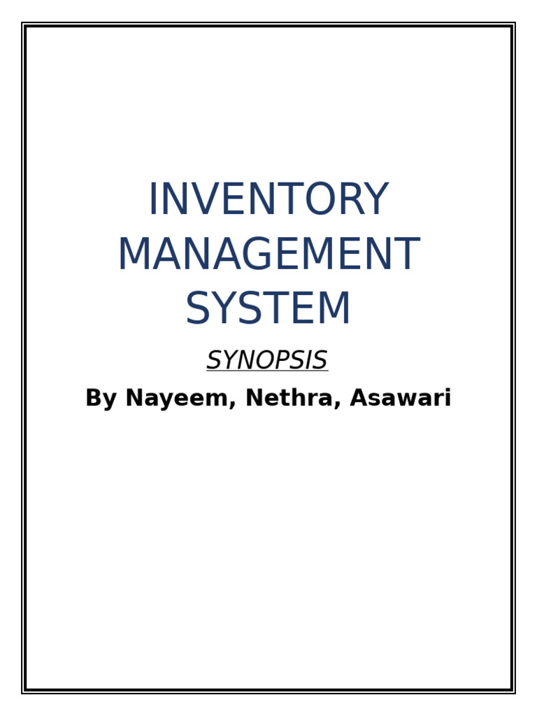 Inventory Management System | PDF | Inventory | Goods