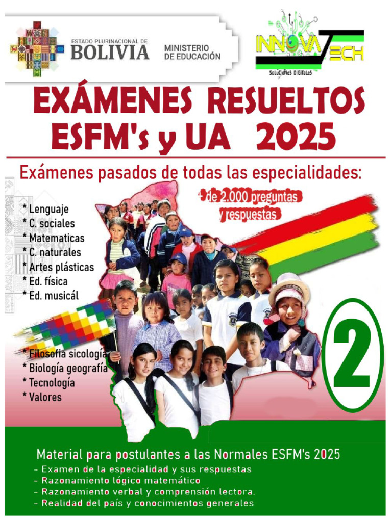 Exámenes Resueltos ESFM 2025 | PDF | Bolivia