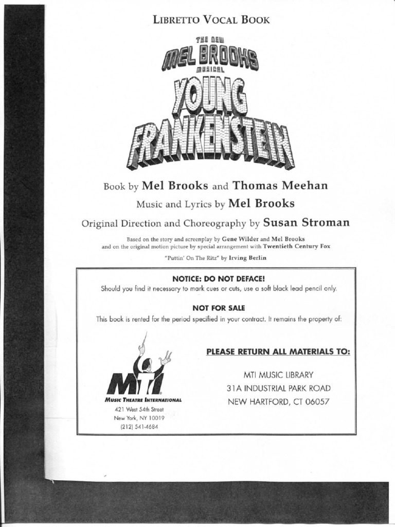 Young Frankenstein Script - FINAL 2025.01.06 | PDF