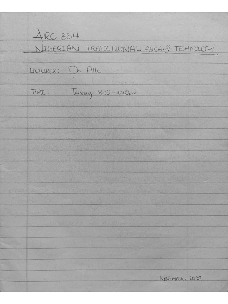 Nigerian Traditional Architecture & Technology | PDF