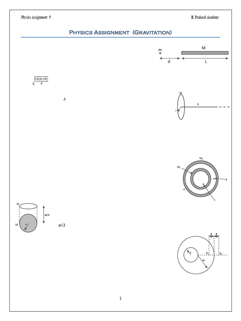 Gravitational Physics Assignment Questions | PDF | Orbit | Mass