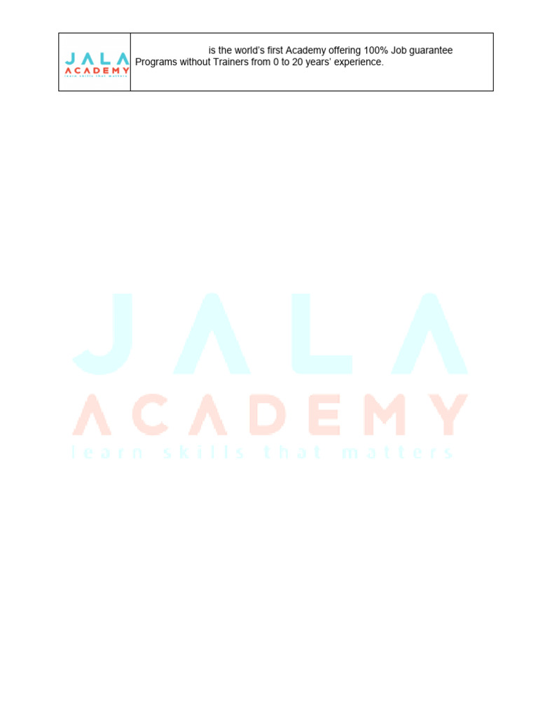 JALA Academy: Job Guarantee IT Programs | PDF