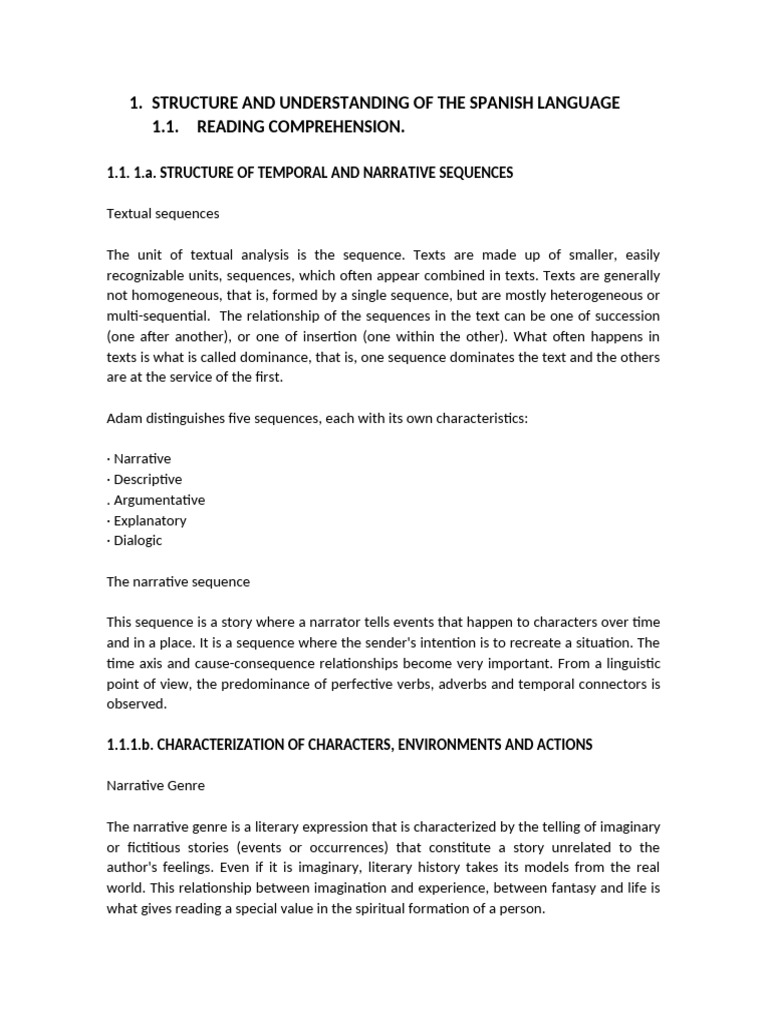 Understanding Spanish Narrative Structure | PDF | Grammatical Tense | Verb