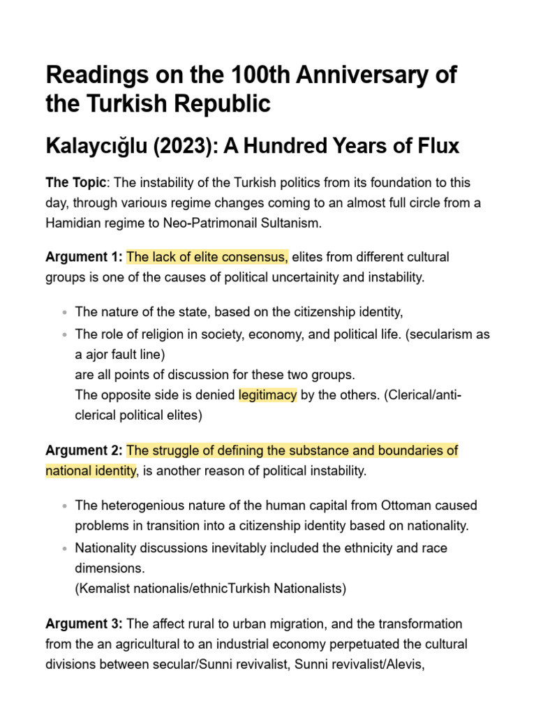 Turkish Republic: A Century of Political Instability | PDF | Democracy ...