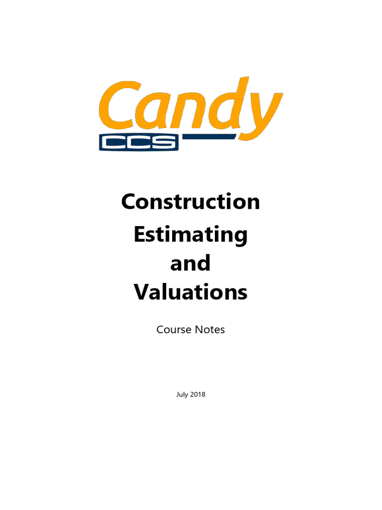 Construction Estimating Course Notes | PDF | Menu (Computing ...