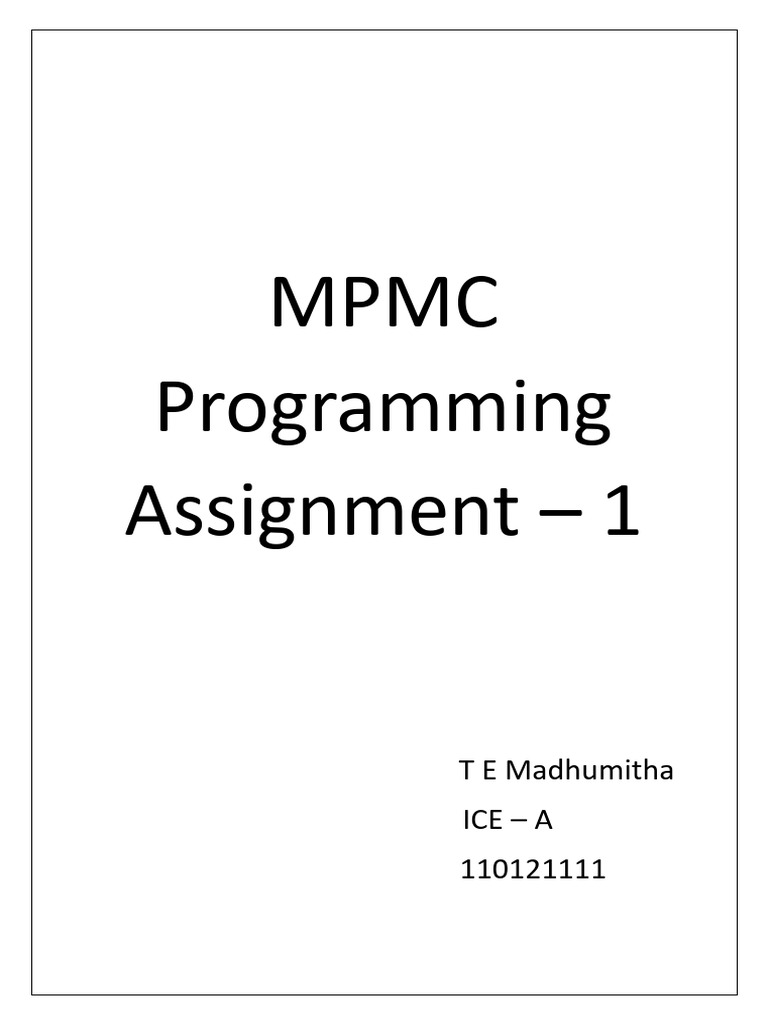 MPMC Programming Assignment Solutions | PDF | Pointer (Computer ...
