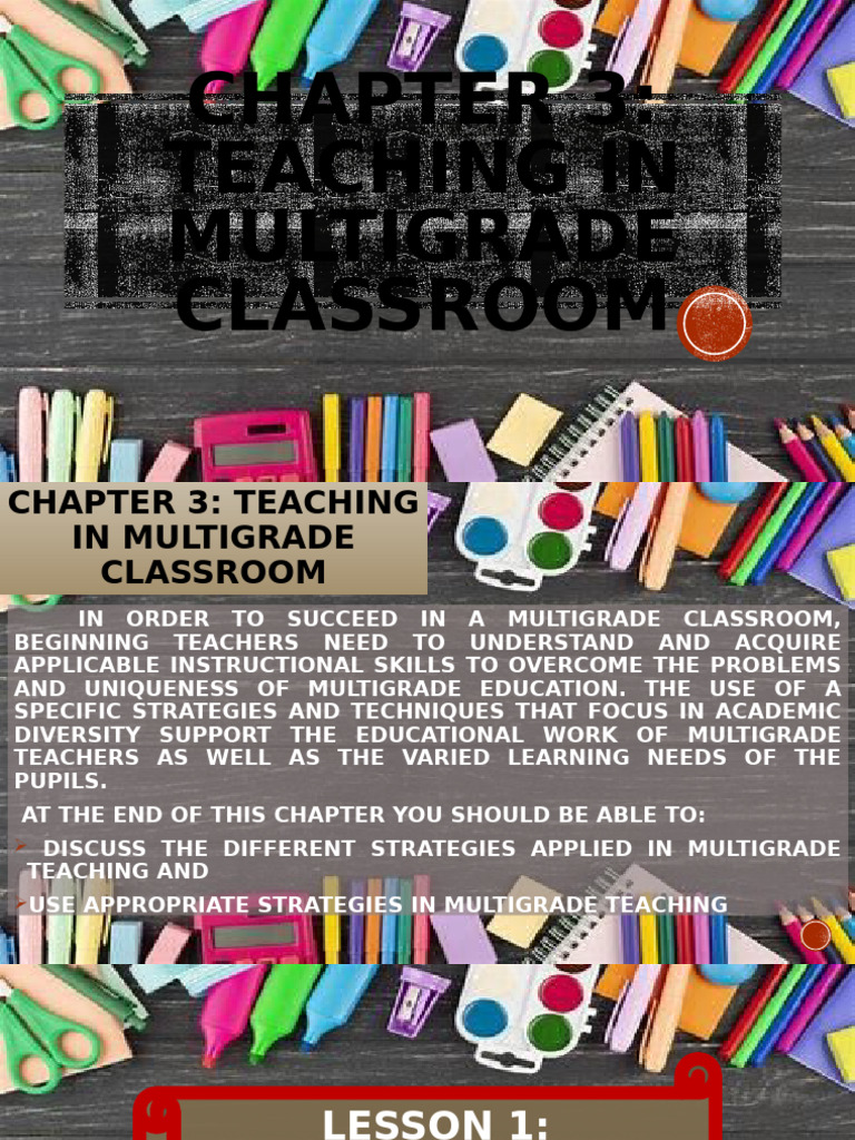 CHAPTER 3-TEACHING MULTIGRADE CLASSROOM | PDF | Differentiated ...