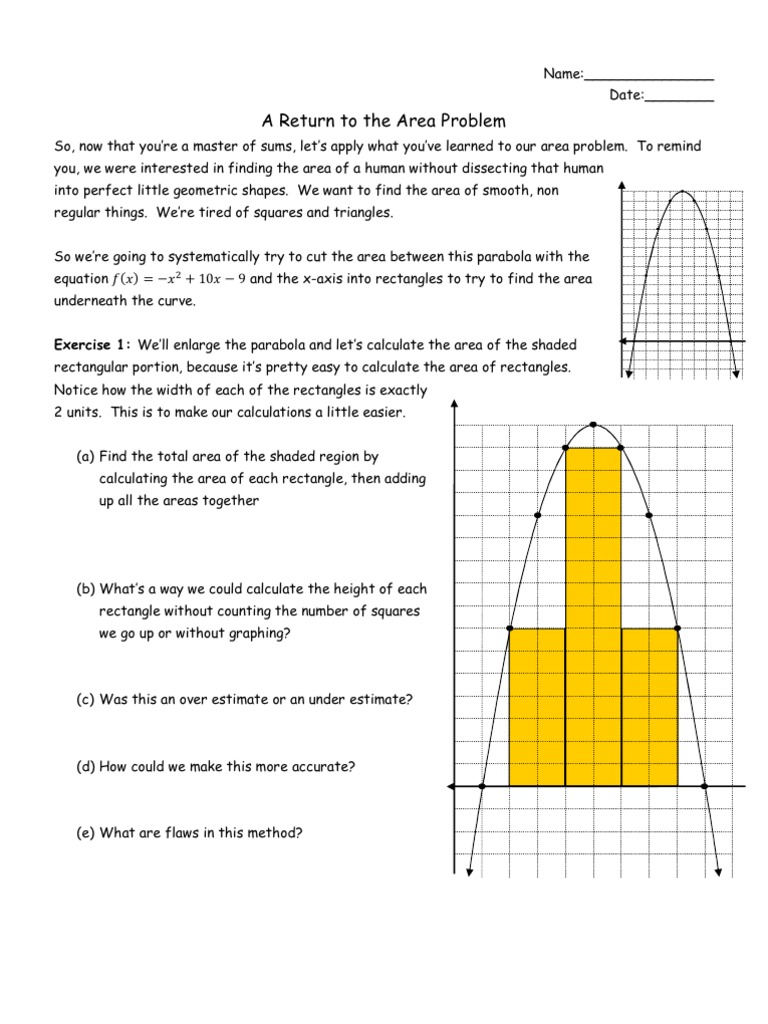A Return to the Area Problem- Introduction of Riemann Sums | Summation