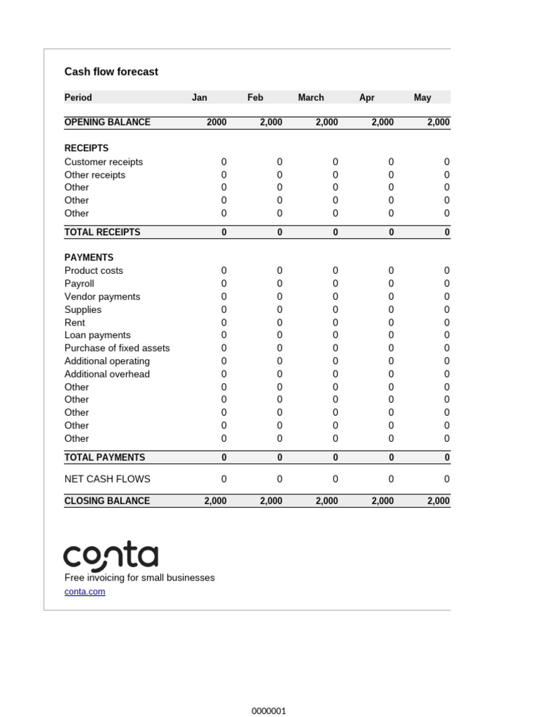 Cash Flow Forecast | PDF | Receipt | Accounting