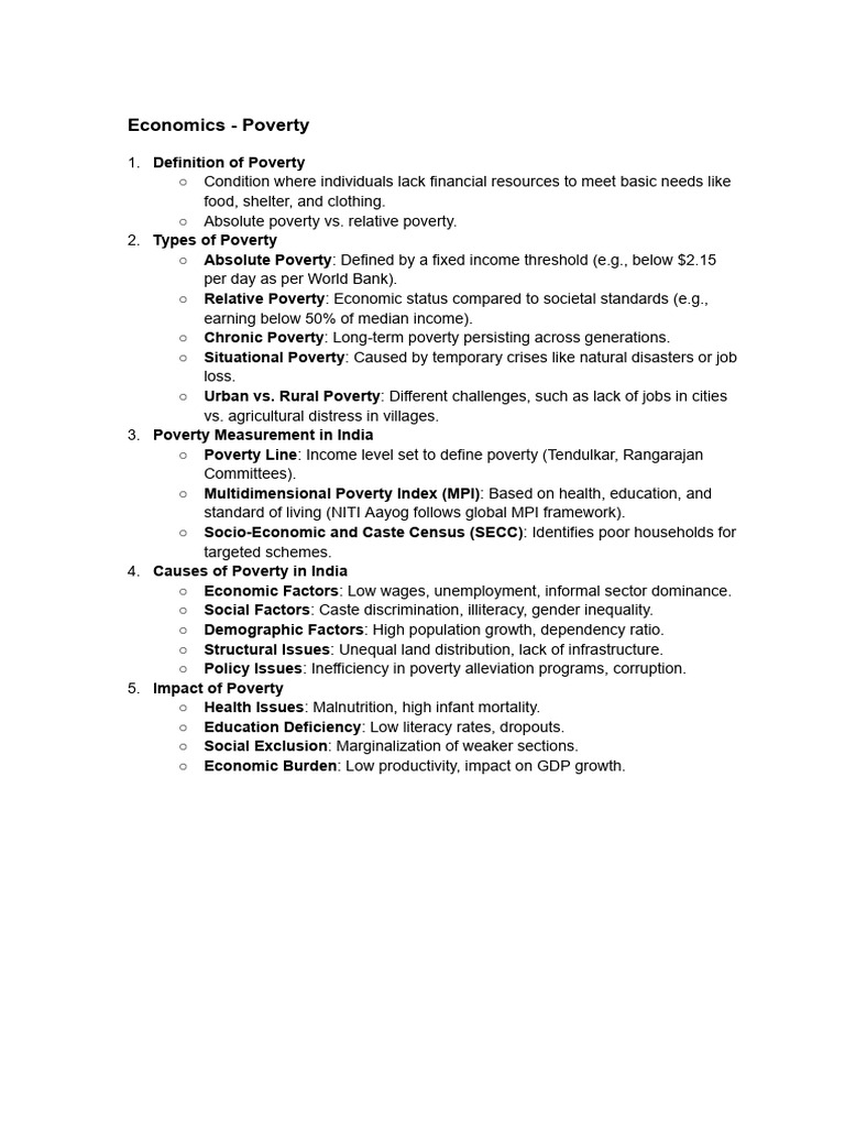 Understanding Poverty: Types and Causes | PDF