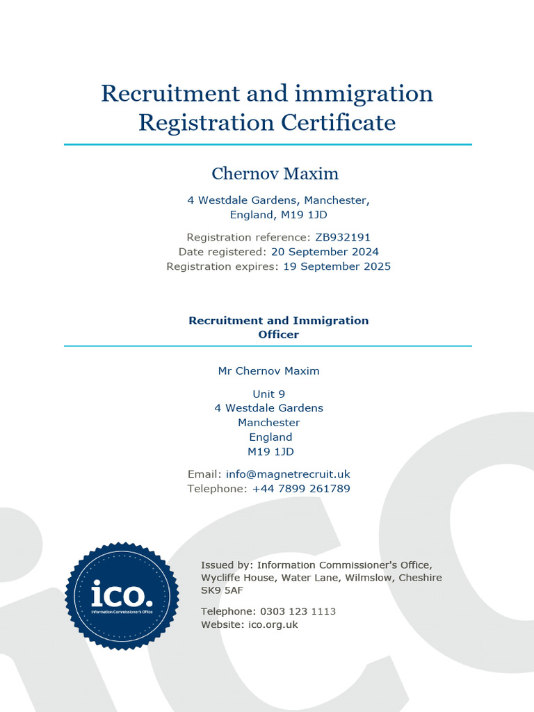 ICO Registration Certificate | PDF
