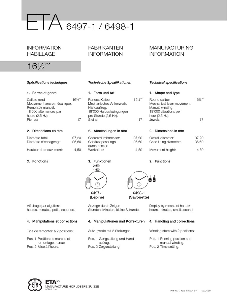 ETA 6497 e 6498 | PDF
