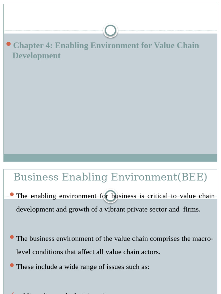 Business Environment for Value Chain Growth | PDF | Value Chain ...