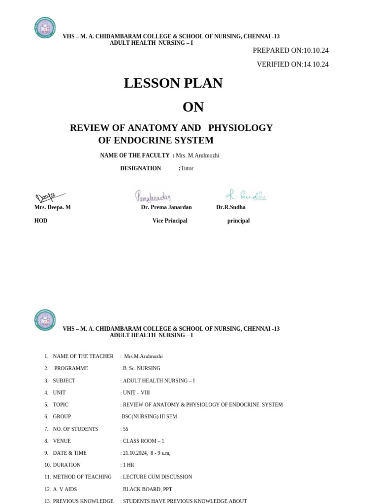 1 Review of Anatomy and Physiology of Endocrine System 3.1 | PDF ...