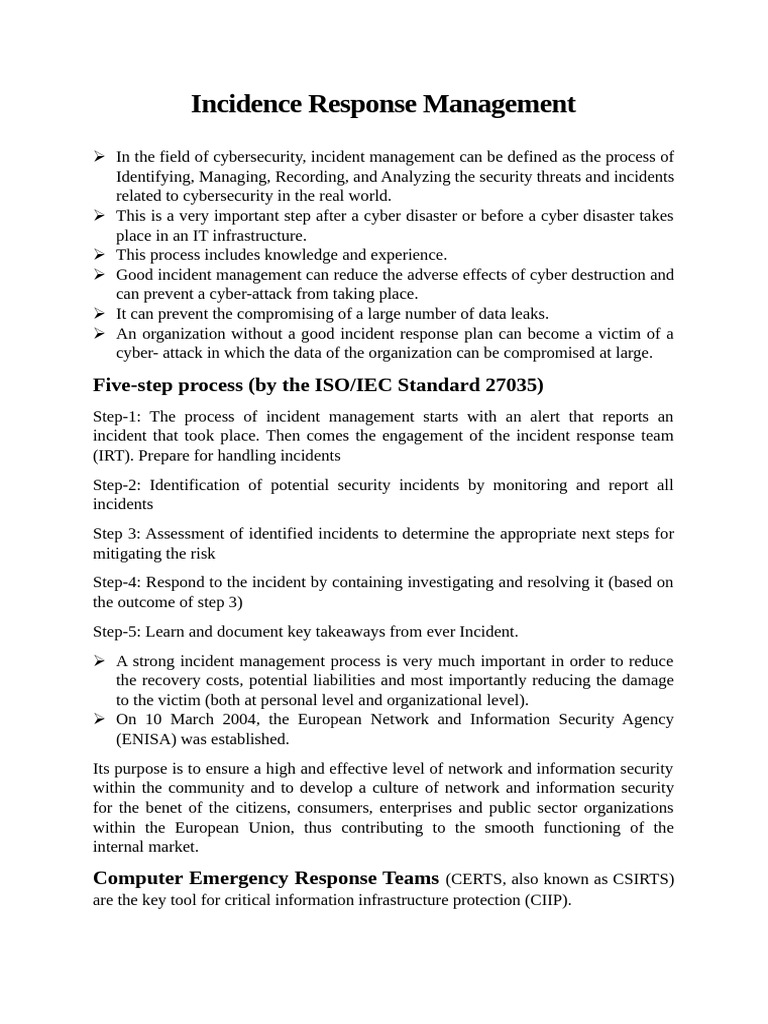 Effective Cyber Incident Management Guide | PDF | Computer Security ...