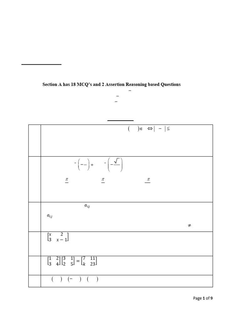 Class XII Mathematics Preboard Exam 2024-25 | PDF | Linear Programming ...