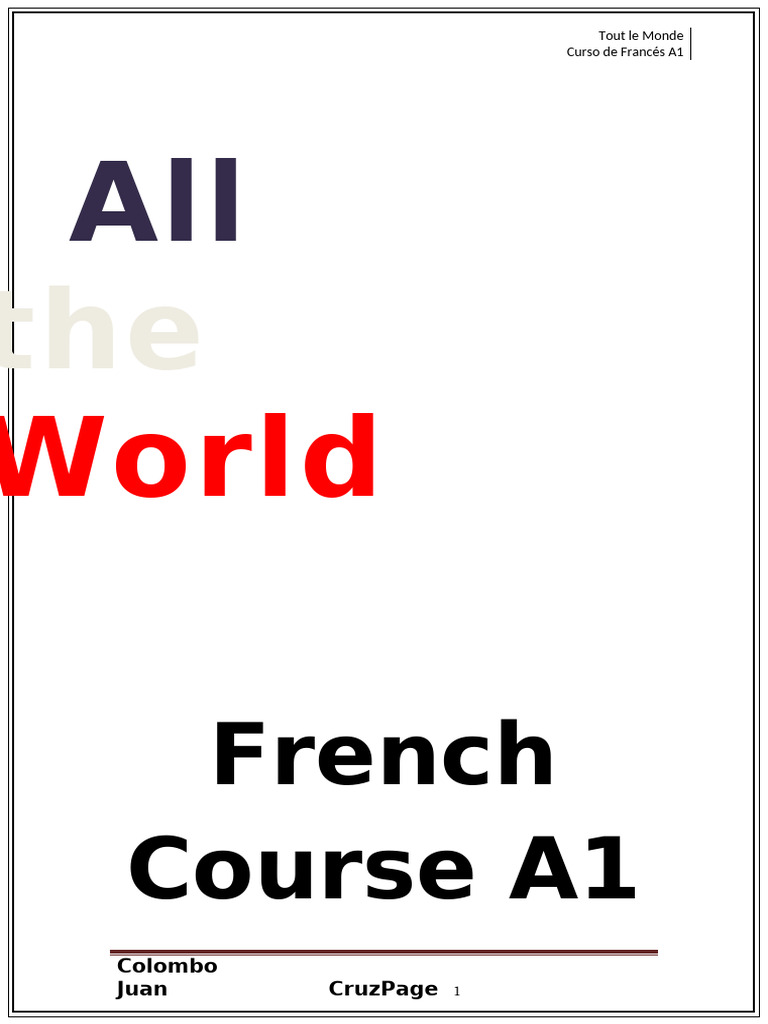 French Course A1 | PDF | French Language | Spanish Language