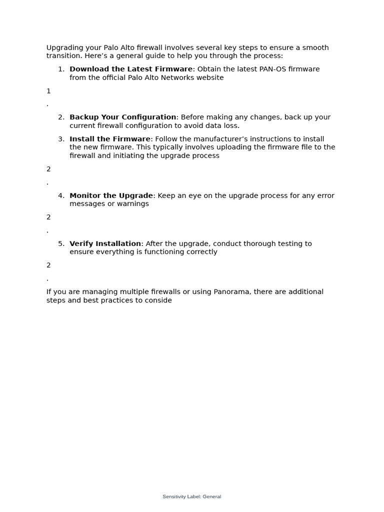 PaloAlto Firewall upgrade | PDF