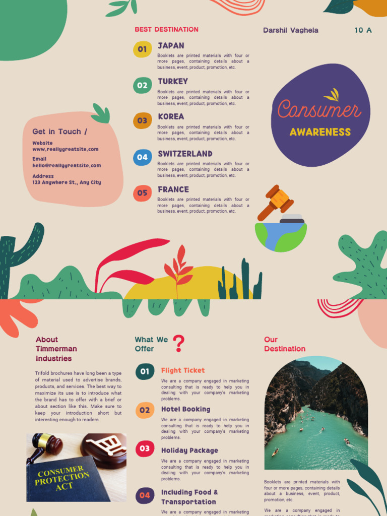 Colorful and Fun Business Travel Agency Trifold Brochure | PDF ...