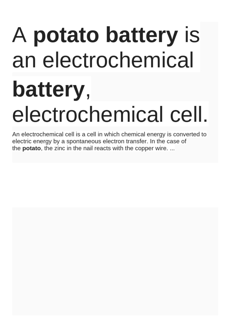 Potato Battery | PDF