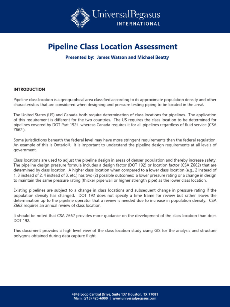 Pipeline Class Location Analysis Guide | PDF | Geographic Information ...