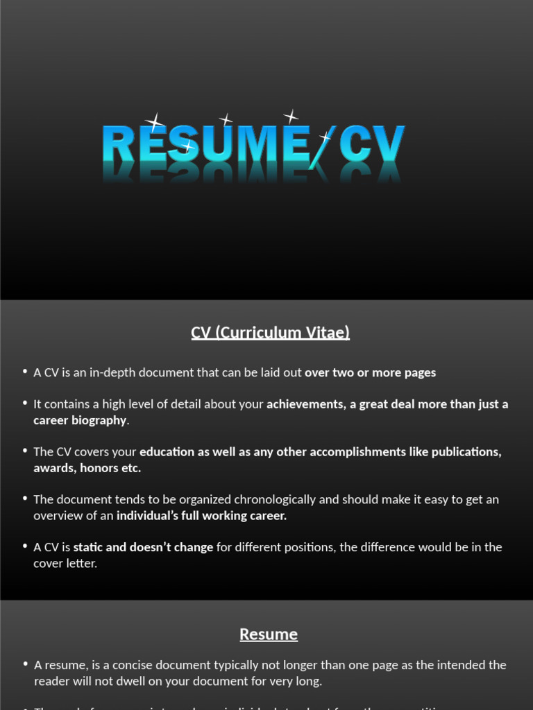 Resume, CV and Cover Letter | PDF | Résumé