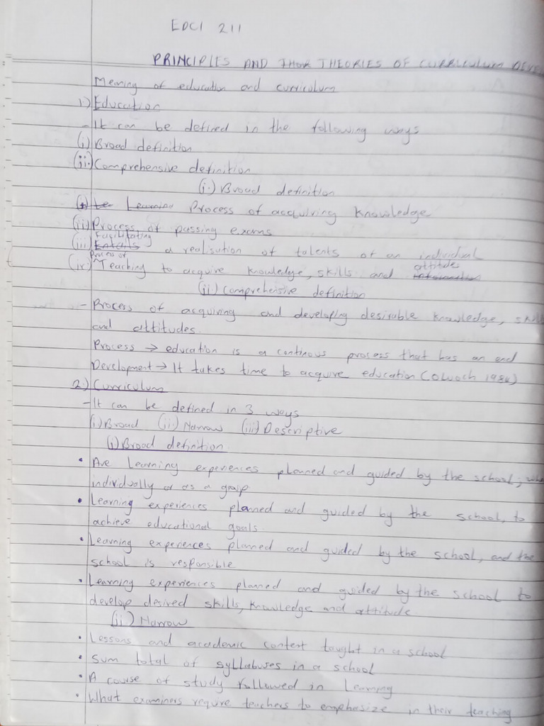 Edci 211 Notes | PDF