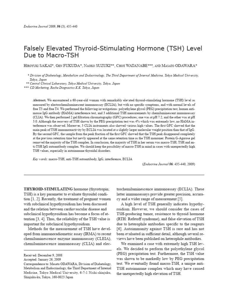 Macro-TSH: Causes of High TSH Levels | PDF | Thyroid Stimulating ...