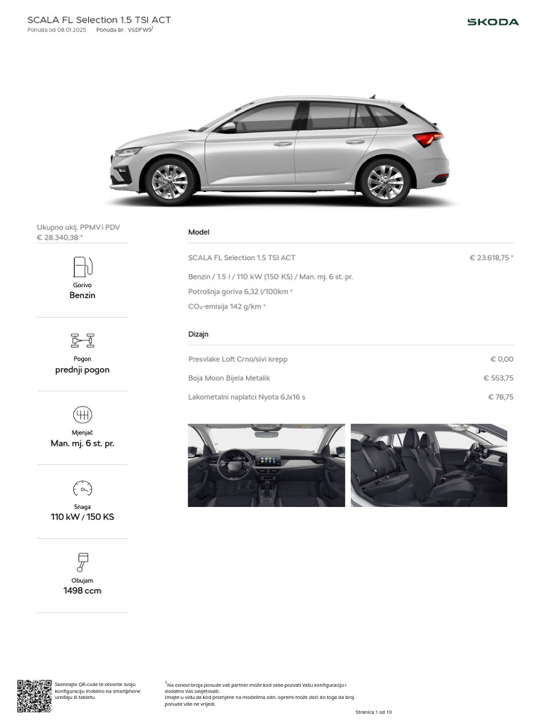 Skoda Scala FL Offer Vsdfw9 8-1-2025 | PDF
