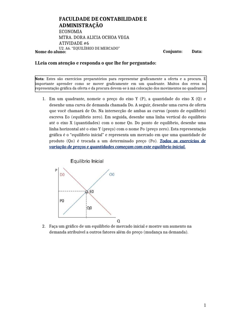 Gráficos de Equilíbrio de Mercado | PDF | Demanda | Oferta e procura