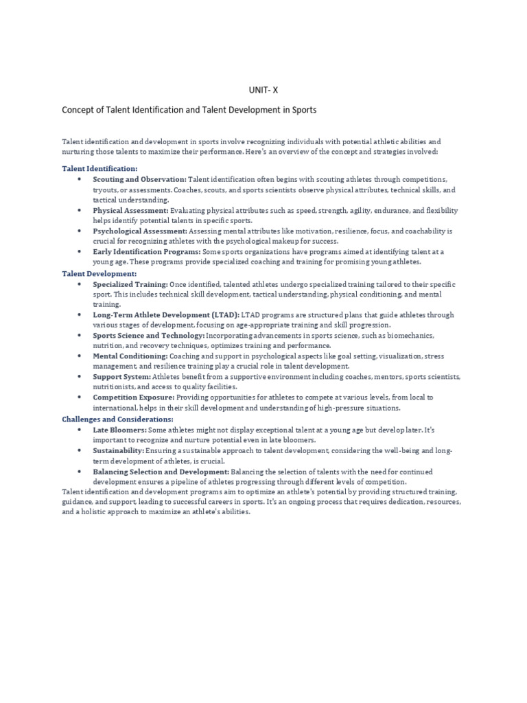Talent Identification & Development in Sports | PDF | Strength Training ...