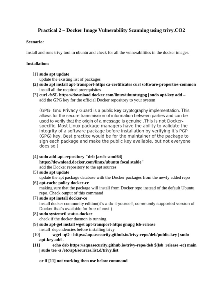 Docker Vulnerability Scanning with Trivy | PDF | Operating System ...