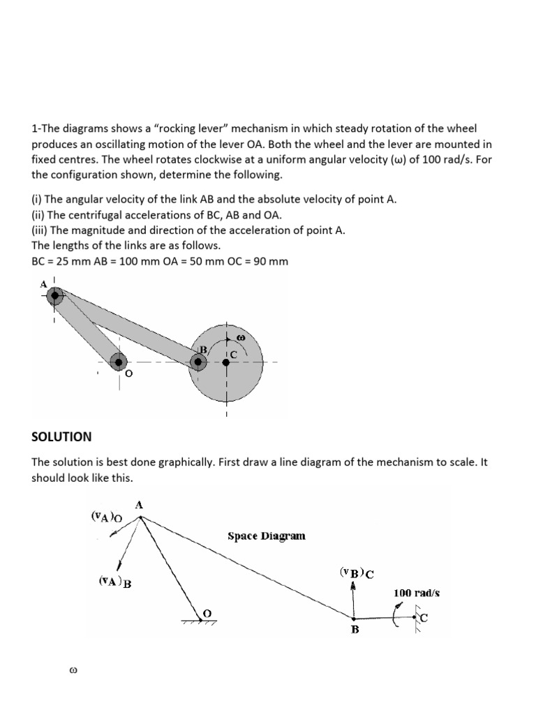 Rocking Lever Mechanism Analysis | PDF