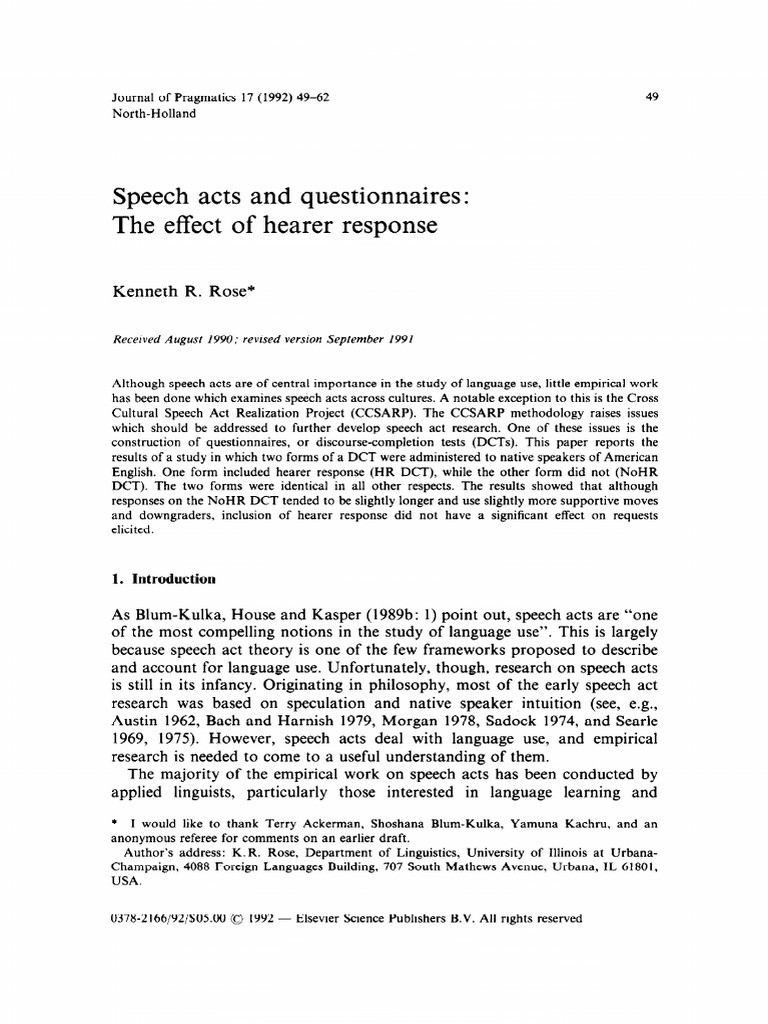 Impact of Hearer Response in DCTs | PDF | Communication | Human ...