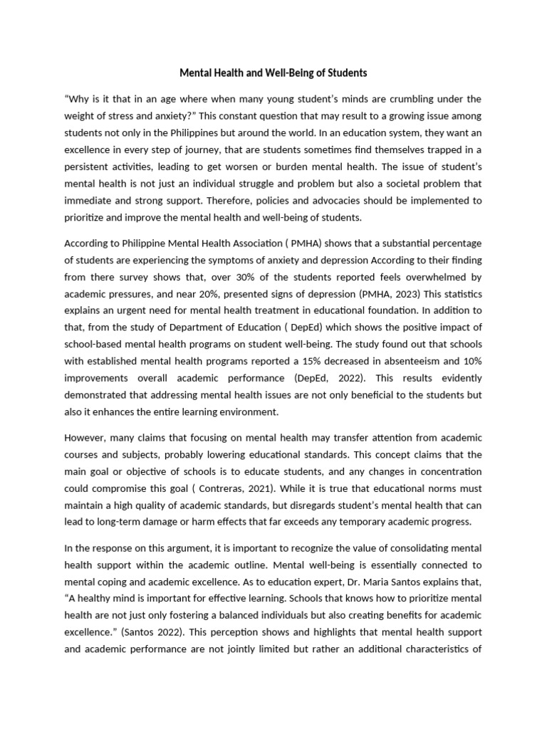Enhancing Student Mental Health Support | PDF | Mental Health | Major ...