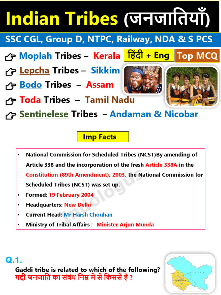 Major Indian Tribes by State | PDF | South Asia | Social Groups Of India