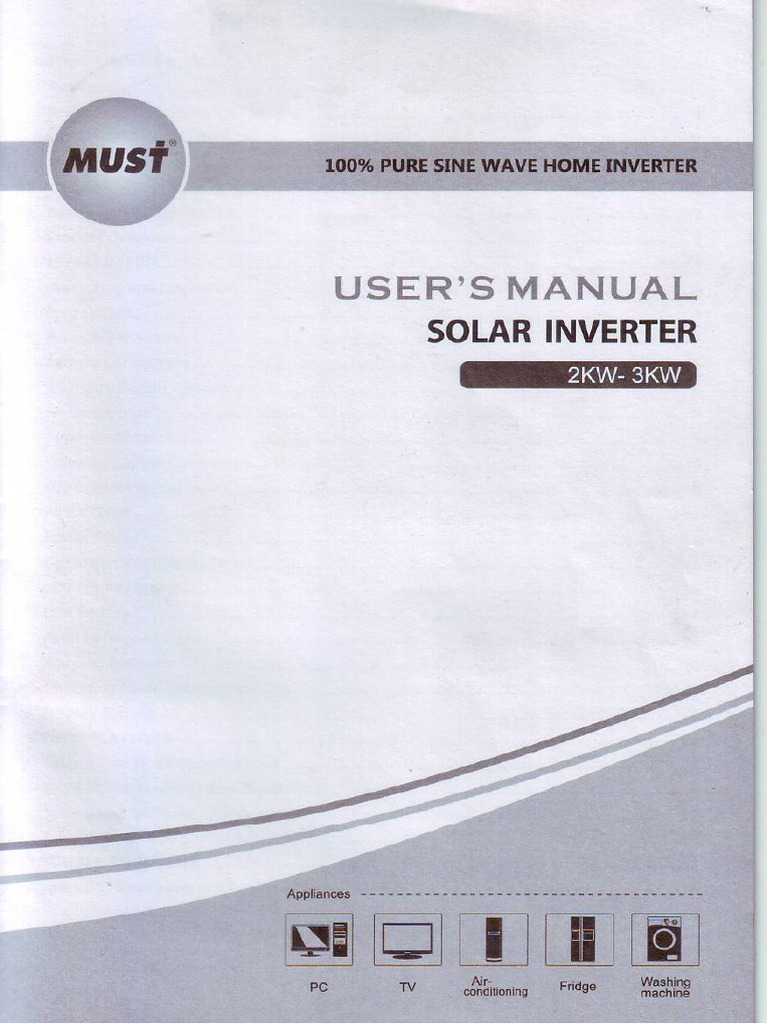 Must 2 KW - 3 KW Solar Inverter User Manual | PDF