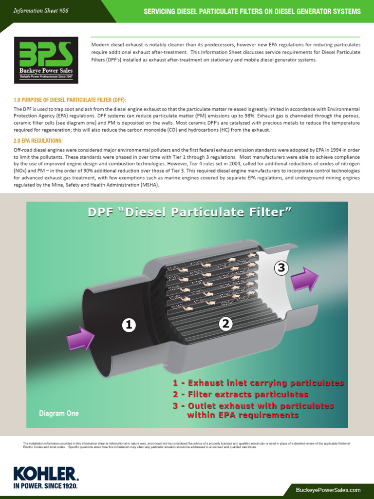 DPF Service Requirements for Diesel Generators | PDF | Exhaust Gas ...