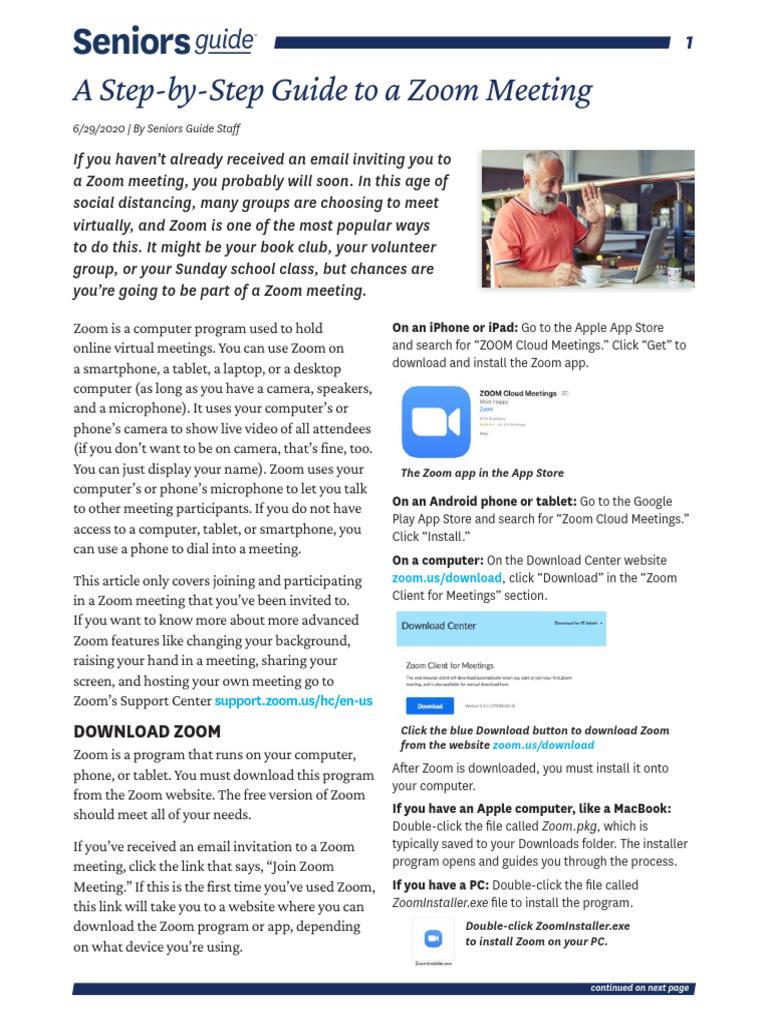 Zoom Guide for Seniors: Joining Meetings | PDF | Smartphone | Mobile App