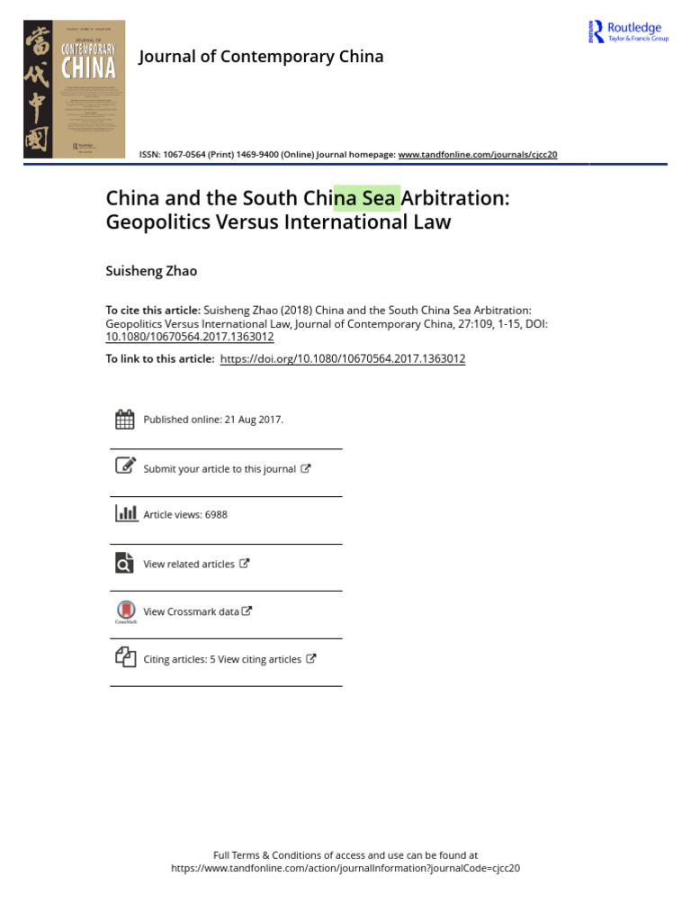 China and The South China Sea Arbitration | PDF | South China Sea ...