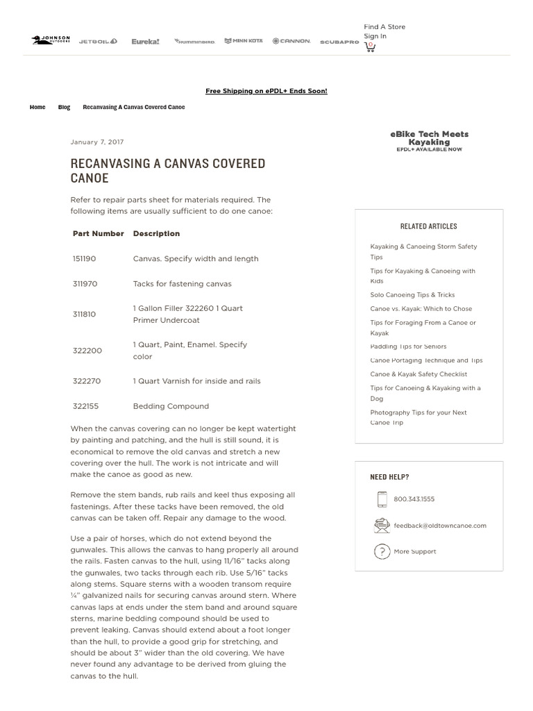 Recanvasing Your Canoe Guide | PDF | Canoe | Kayak