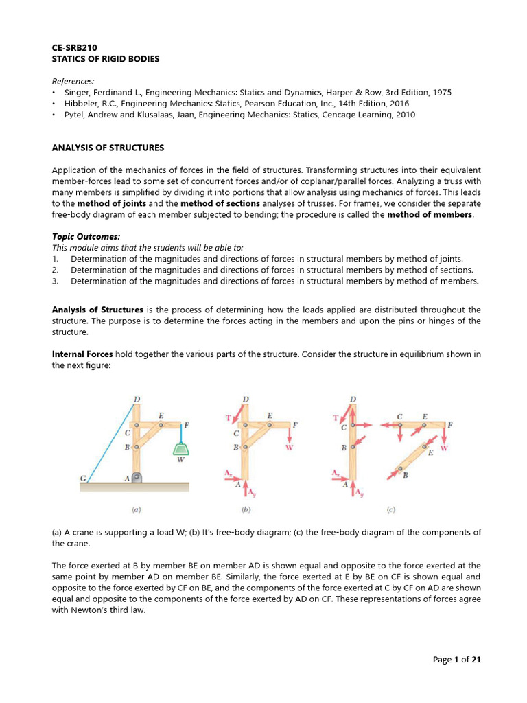 Structural Analysis of Trusses and Frames | PDF | Truss | Force