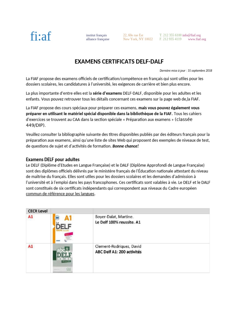 Examens DELF-DALF : Guide complet | PDF | Qualifications | Tests ...