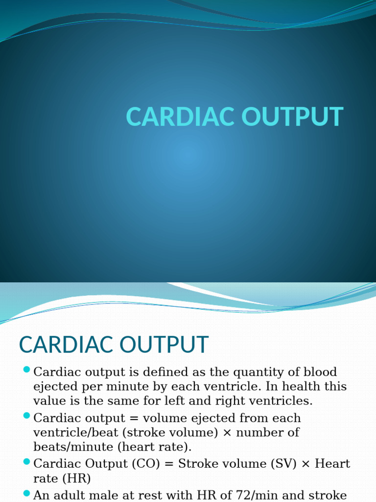 4. Cardiac Output | PDF | Heart | Medical Specialties